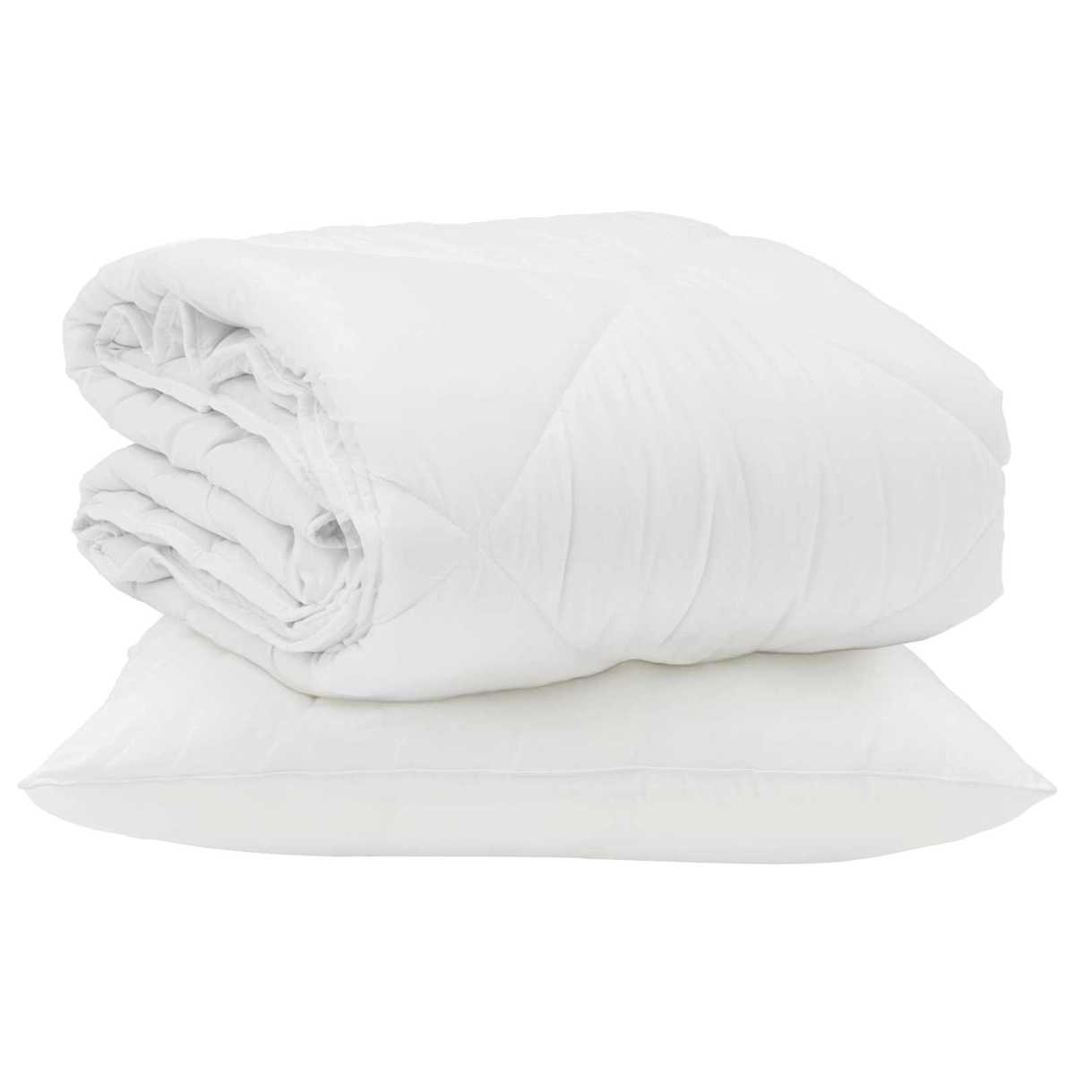Sommer dyne med pude 2 stk. Hvid Microfiber - Billede 2