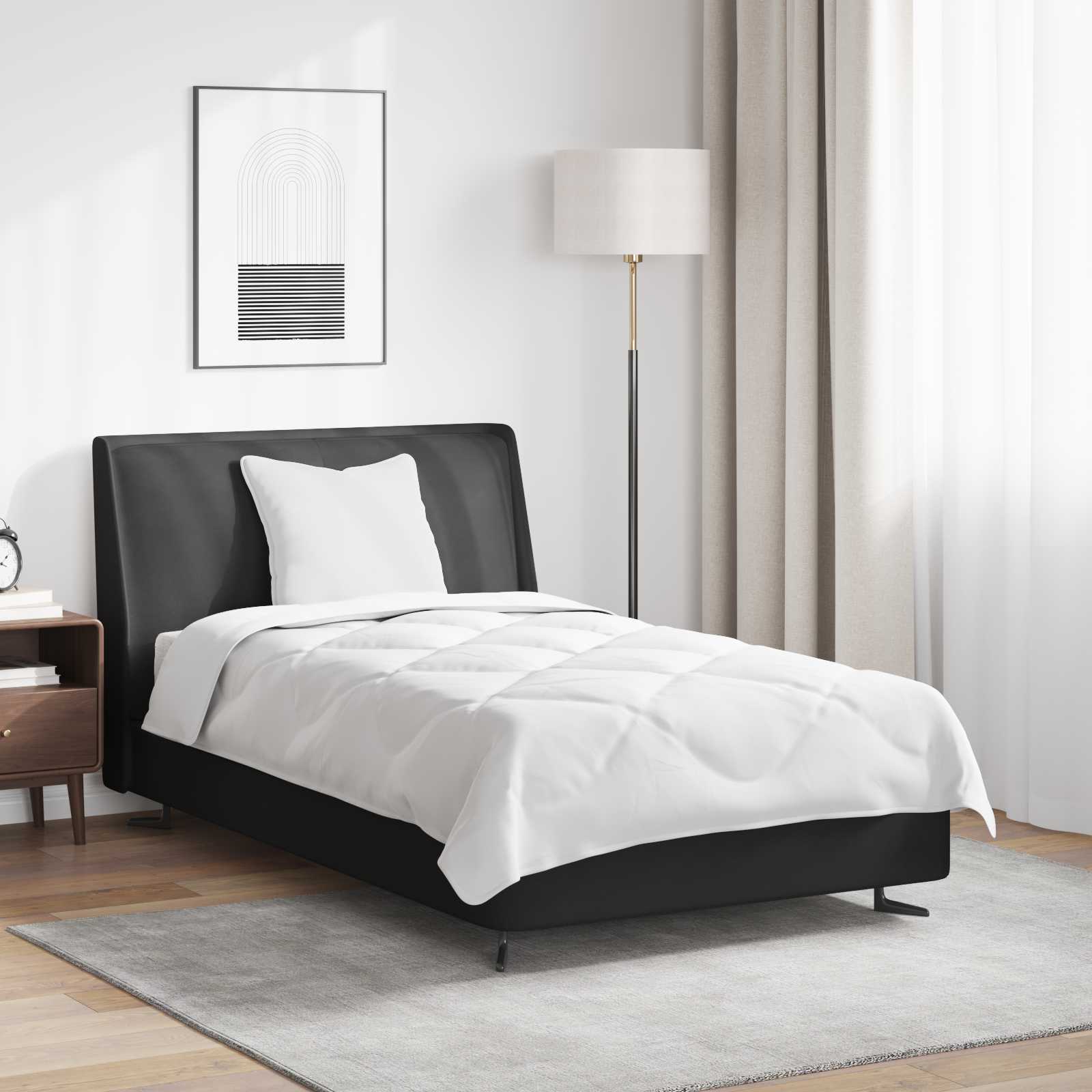 vidaXL Duvet pentru Toate Sezoanele cu pernă 2 pcs Alb Microfibră