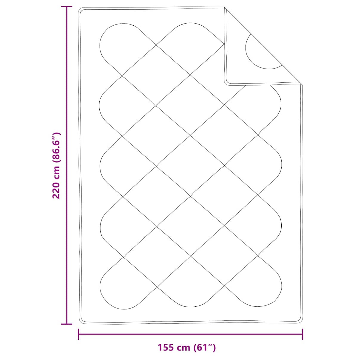 Dyne med pude 2 stk. Hvid Microfiber - Billede 8