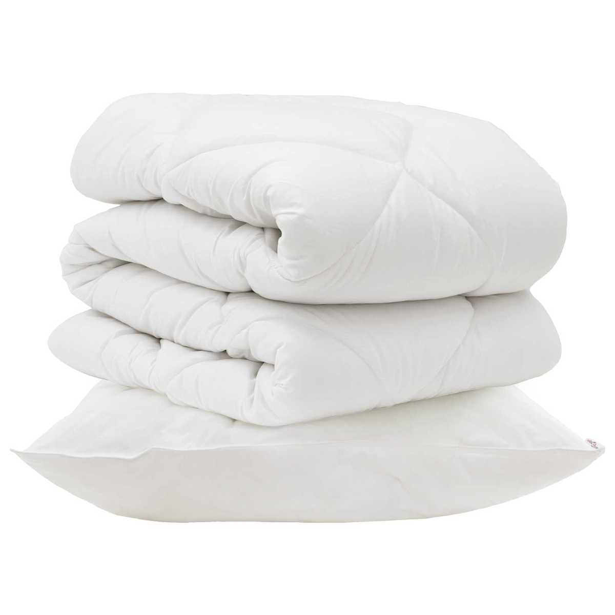 Dyne med pude 2 stk. Hvid Microfiber - Billede 2