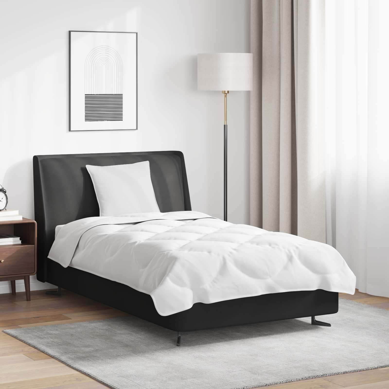 vidaXL Bettdecken Set mit Kissen 2 pcs Weiß Mikrofaser