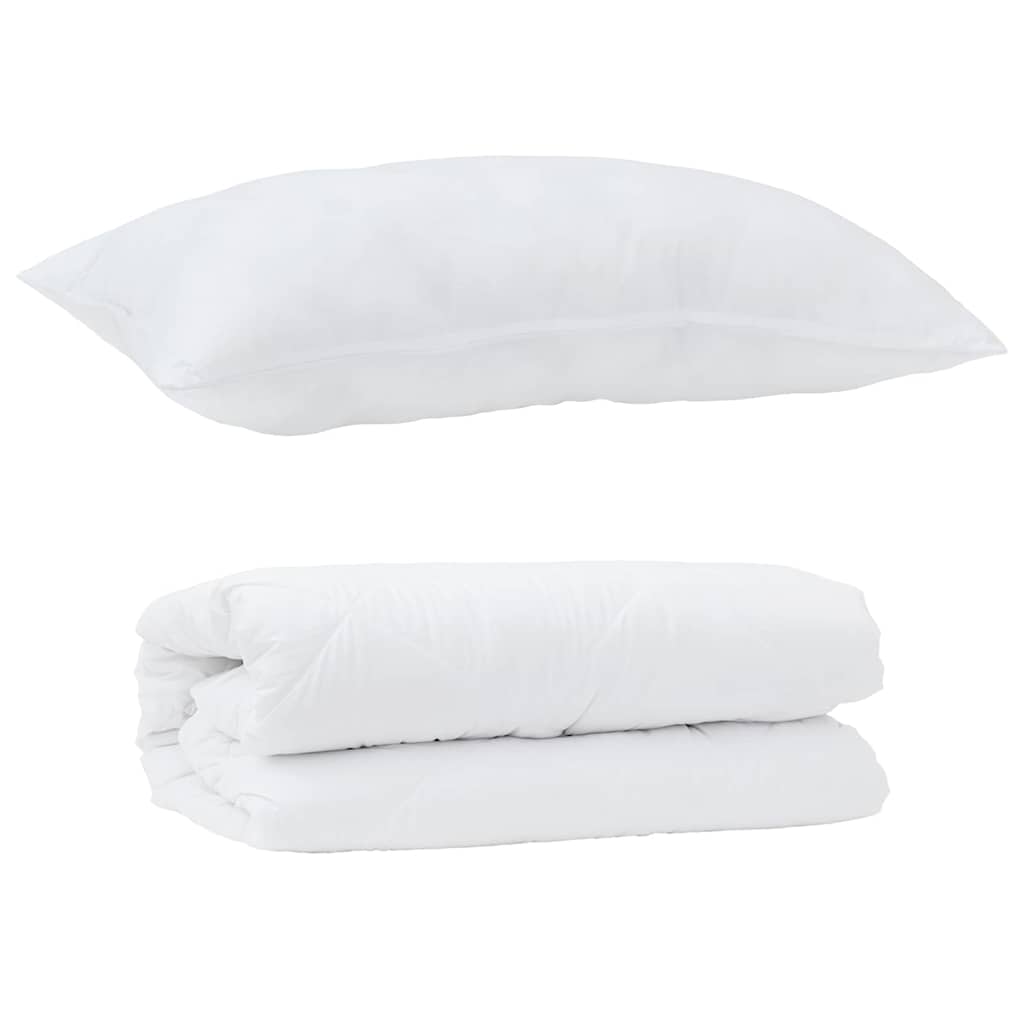 Dyne med pude 2 pcs Hvid 140 x 220 cm Mikrofiber