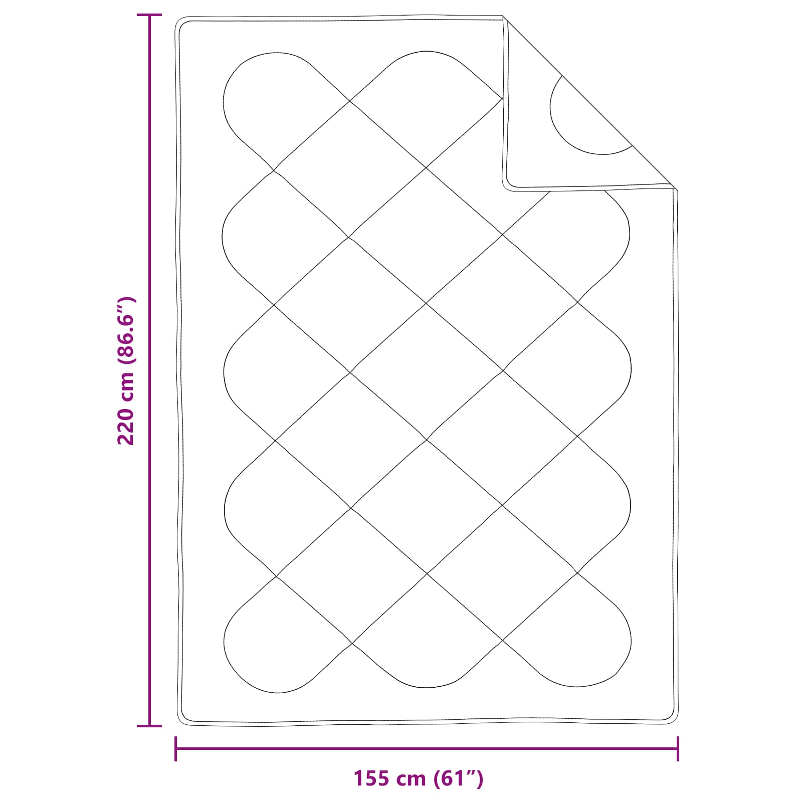 Dekbed met kussen 2 pcs Wit 155 x 220 cm Microfibre - Afbeelding 8