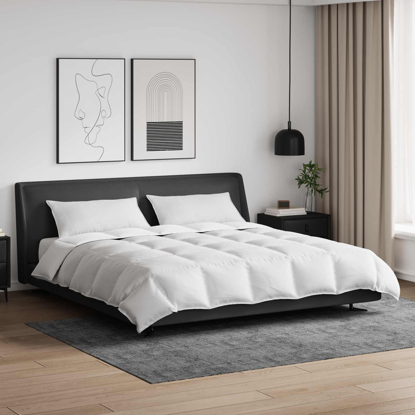 Teki komplekt padjaga 3 pcs Valge Down Feather