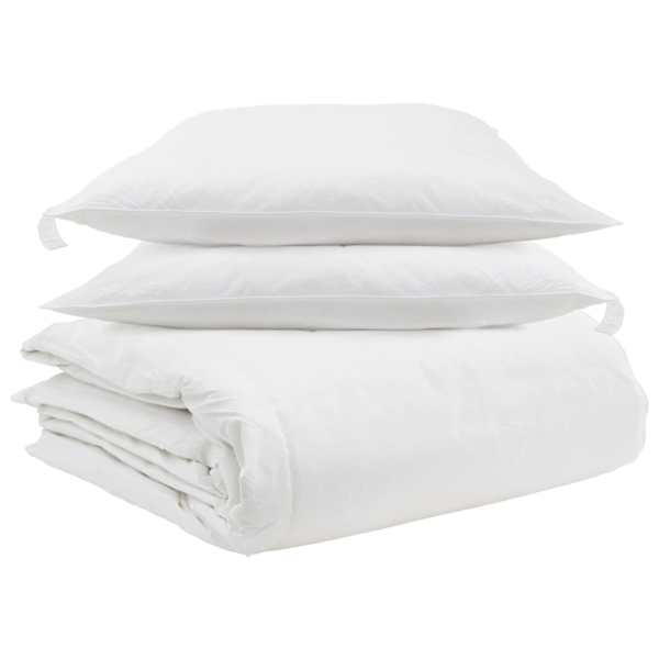 vidaXL Teki komplekt padjaga 3 tk Valge Down Feather