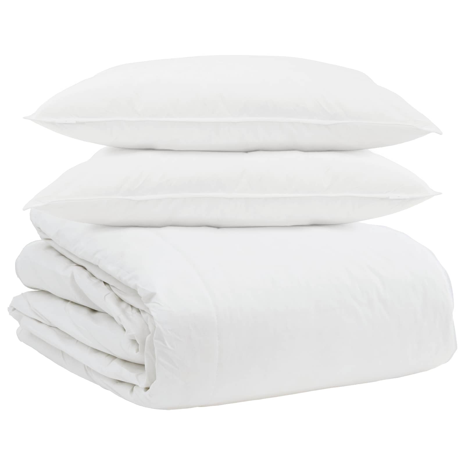 vidaXL Dekbed Set met kussen 3 st Wit Donsveertjes, foto 3