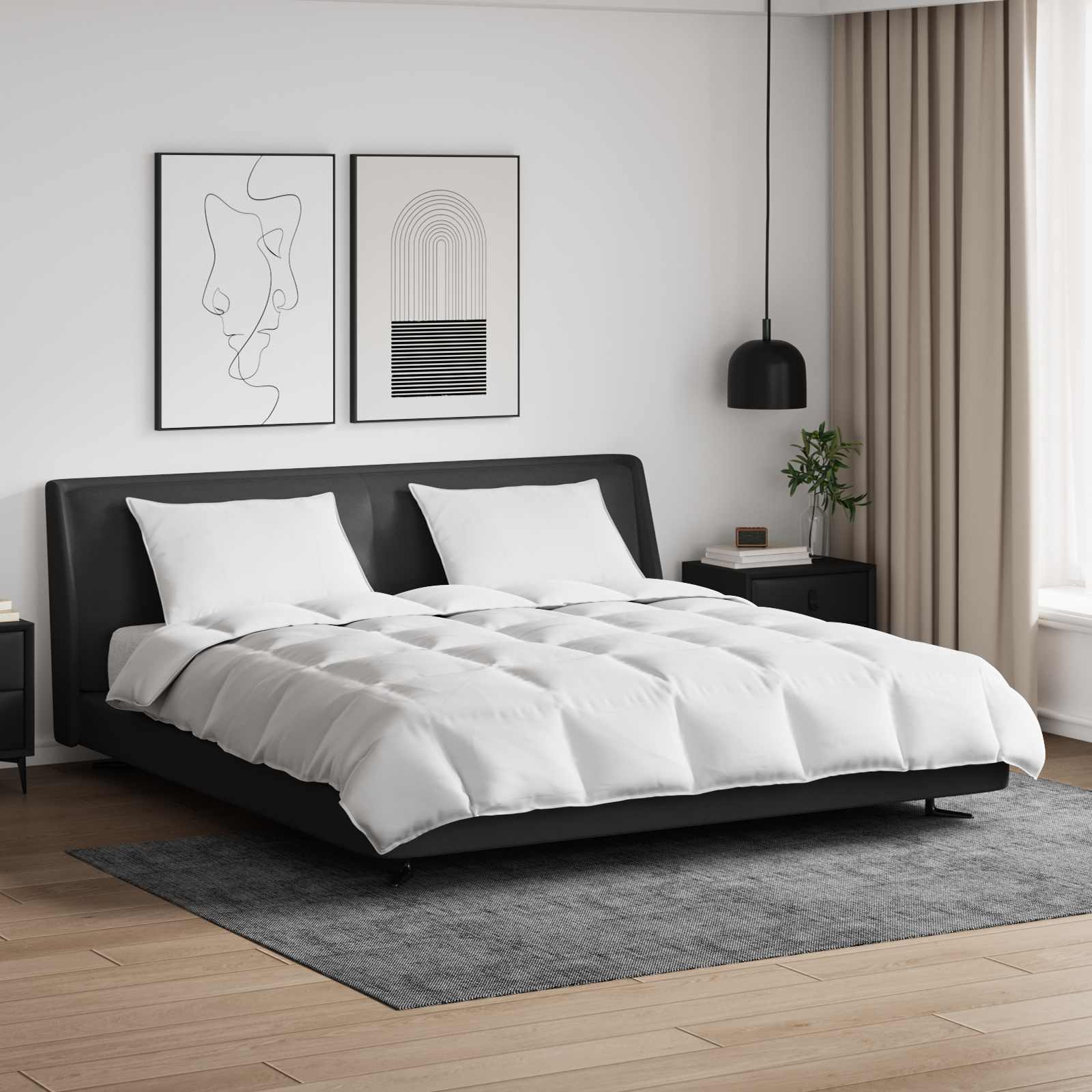 Dekbed Set met kussen 3 pcs Wit Donsveertjes image 1