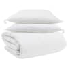 vidaXL Teki komplekt padjaga 3 tk Valge Down Feather