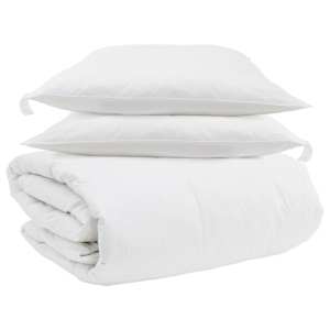 vidaXL Teki komplekt padjaga 3 tk Valge Down Feather
