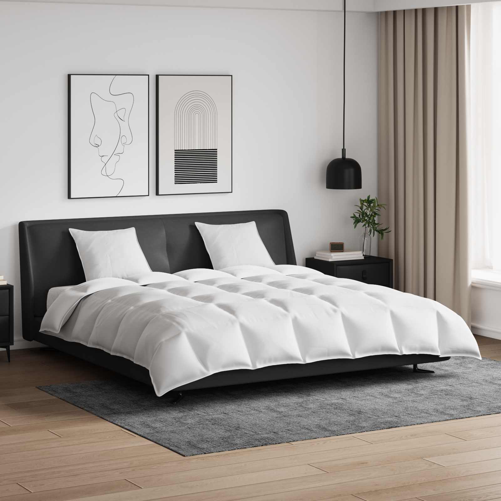 Teki komplekt padjaga 3 pcs Valge Down Feather