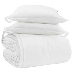 vidaXL Teki komplekt padjaga 3 tk Valge Down Feather