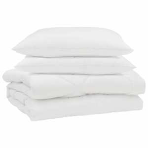 Letní přikrývka s polštářem 3 pcs Bílá Mikrovlákno - obrázek 2