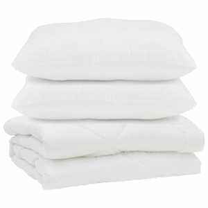 Přikrývka s polštářem 3 pcs Bílá Mikrovlákno - obrázek 2