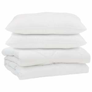 Přikrývka s polštářem 3 pcs Bílá Mikrovlákno - obrázek 2