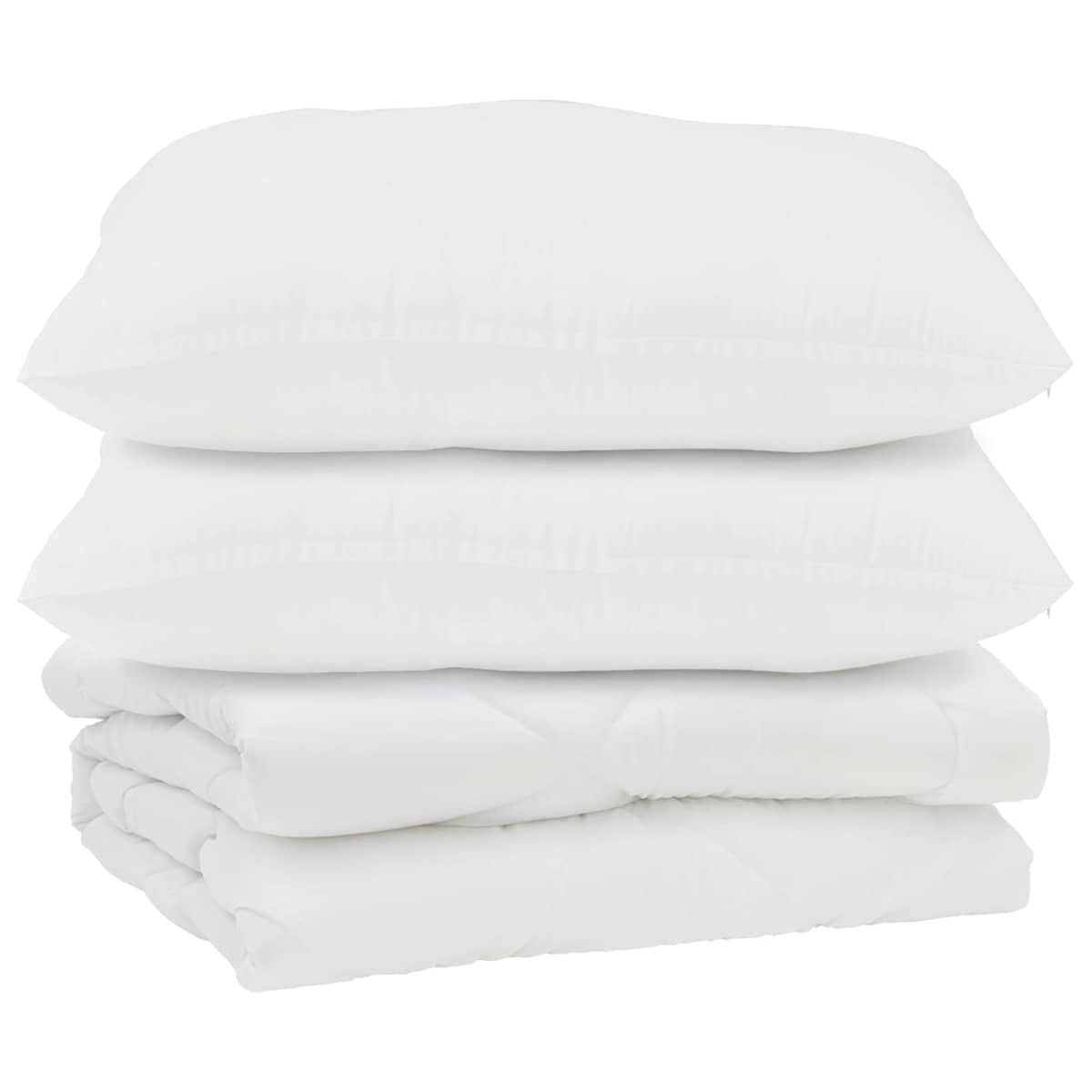 Dyne med pude 3 stk. Hvid Mikrofiber - Billede 2