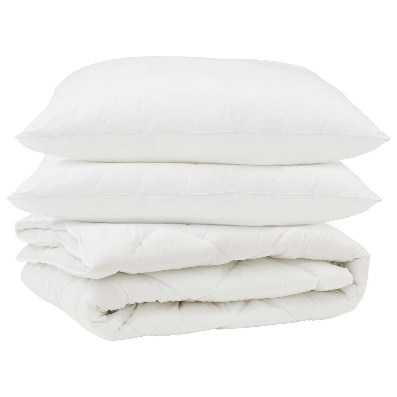 vidaXL Paplón s vankúšom 3 pcs Biela Mikrovlákno