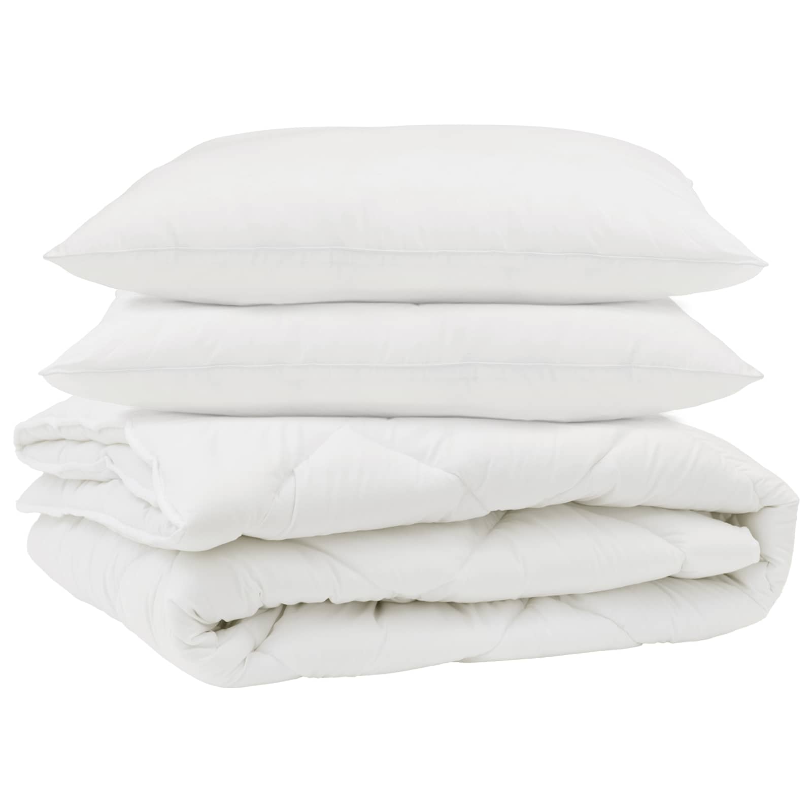 VidaXL Dekbed Met Kussen 3 Pcs Wit Microvezel