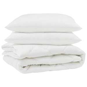 Přikrývka s polštářem 3 pcs Bílá Mikrovlákno - obrázek 2