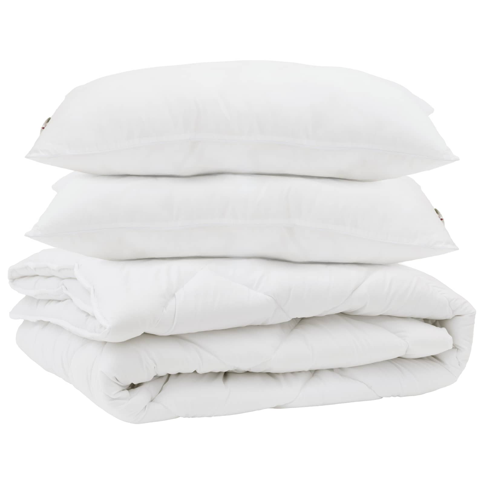 vidaXL Paplón s vankúšom 3 pcs Biela Mikrovlákno