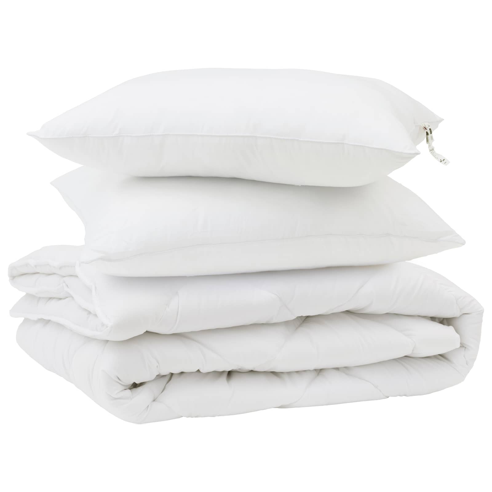 vidaXL Paplón s vankúšom 3 pcs Biela Mikrovlákno
