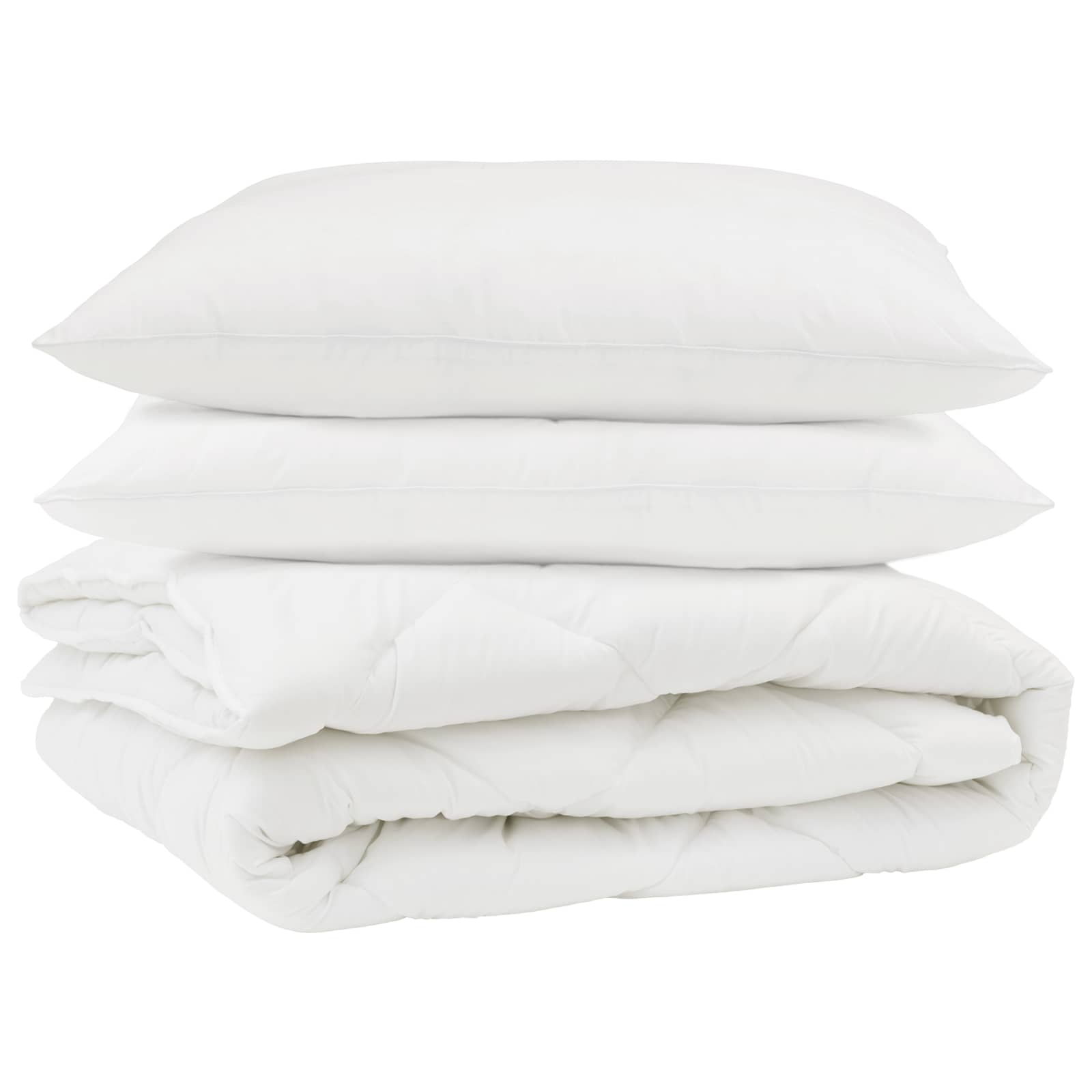 vidaXL Paplón s vankúšom 3 pcs Biela Mikrovlákno