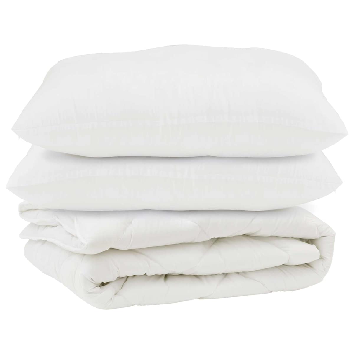 Dyne med pude 3 stk. Hvid Microfiber - Billede 2