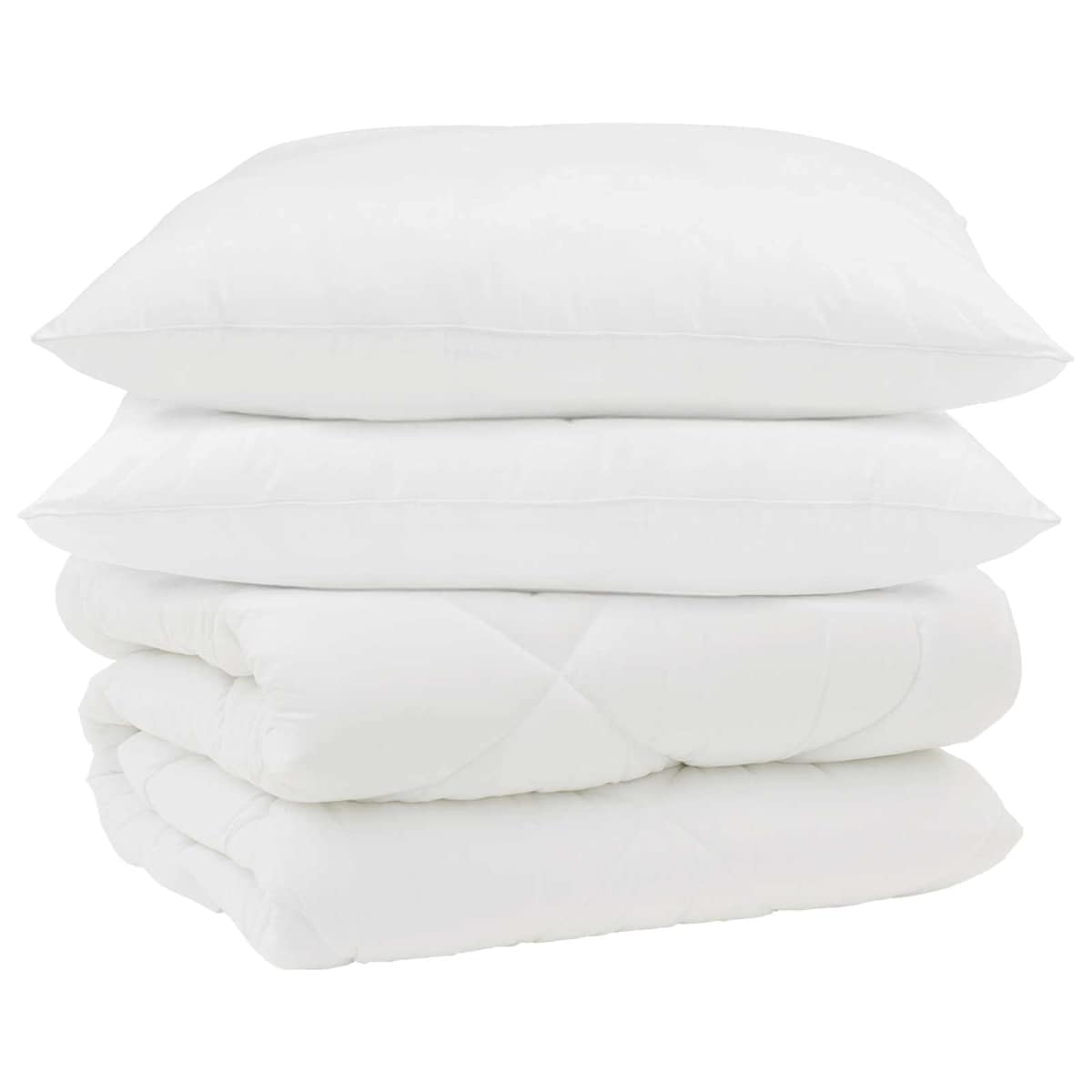 Vinter dyne med pude 3 stk. Hvid Microfiber - Billede 2