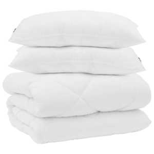 Zimní přikrývka s polštářem 3 pcs Bílá Mikrovlákno - obrázek 2