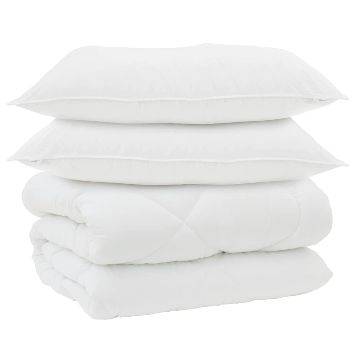 Vinter dyne med pude 3 stk. Hvid Microfiber - Billede 2