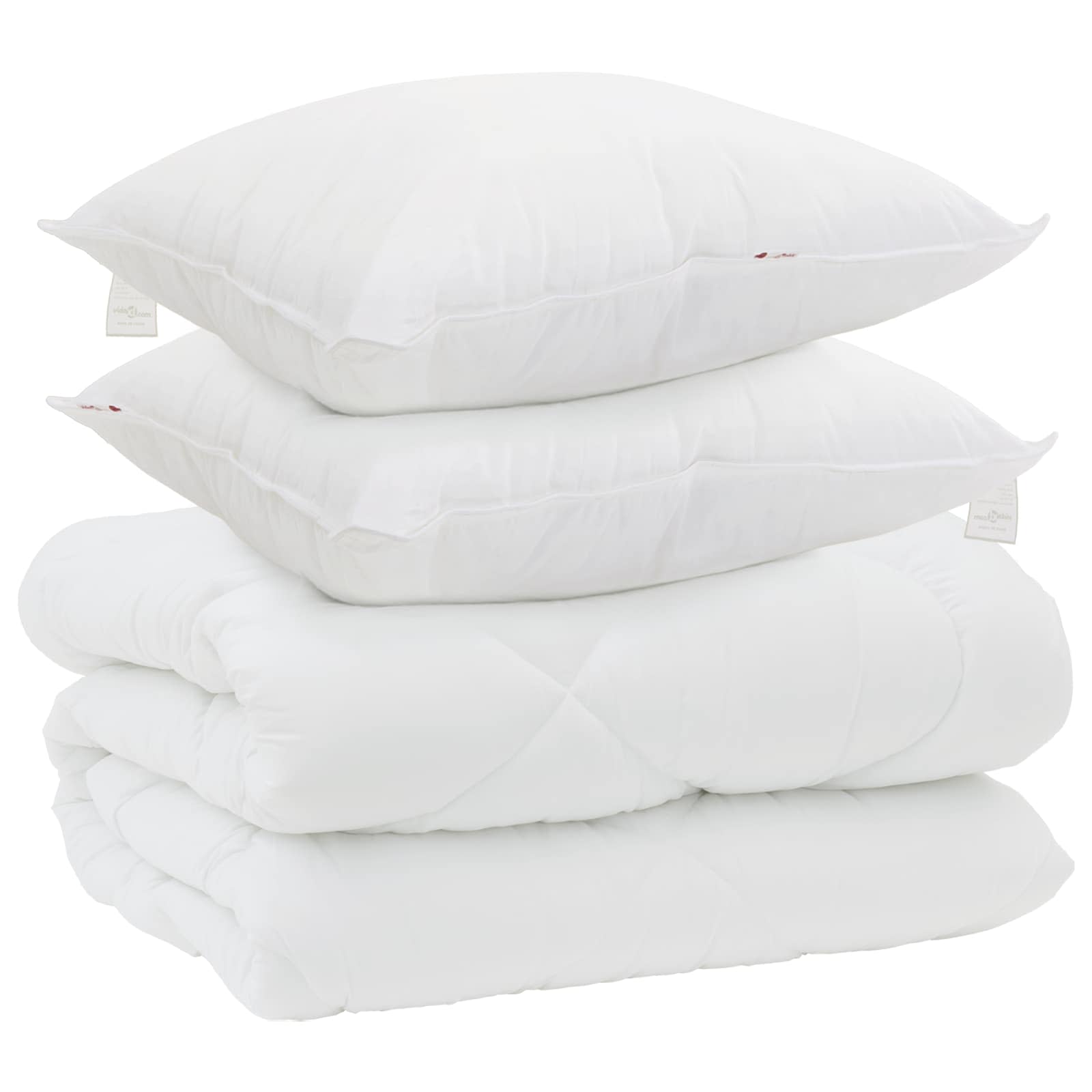 Zimska posteljnina z blazino 3 pcs Bela Mikrovlakna