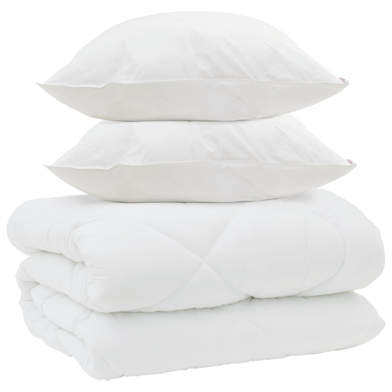 Zimska posteljnina z blazino 3 pcs Bela Mikrovlakna