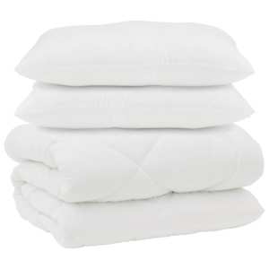 Duvet s polštáři s polštářem 3 pcs Bílá Mikrovlákno a peří - obrázek 2