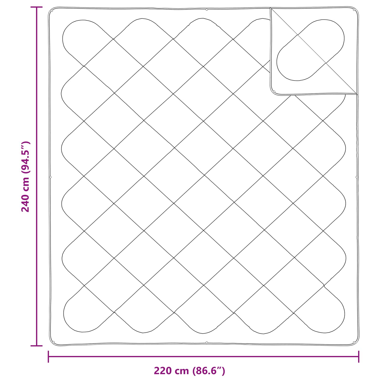 Komplet odej z blazino 3 pcs Bela Mikrofibra in perje - slika 8
