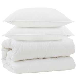 Duvet s polštáři s polštářem 3 pcs Bílá Mikrovlákno - obrázek 2