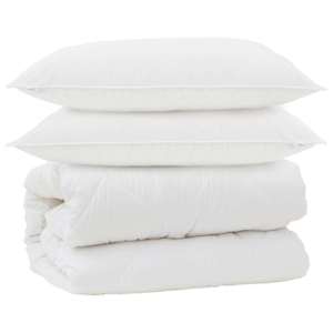 Duvet s polštáři s polštářem 3 pcs Bílá Mikrovlákno - obrázek 2