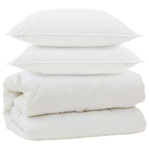 Duvet s polštáři s polštářem 3 pcs Bílá Mikrovlákno - obrázek 2
