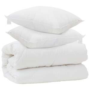 Duvet s polštáři s polštářem 3 pcs Bílá Mikrovlákno - obrázek 2