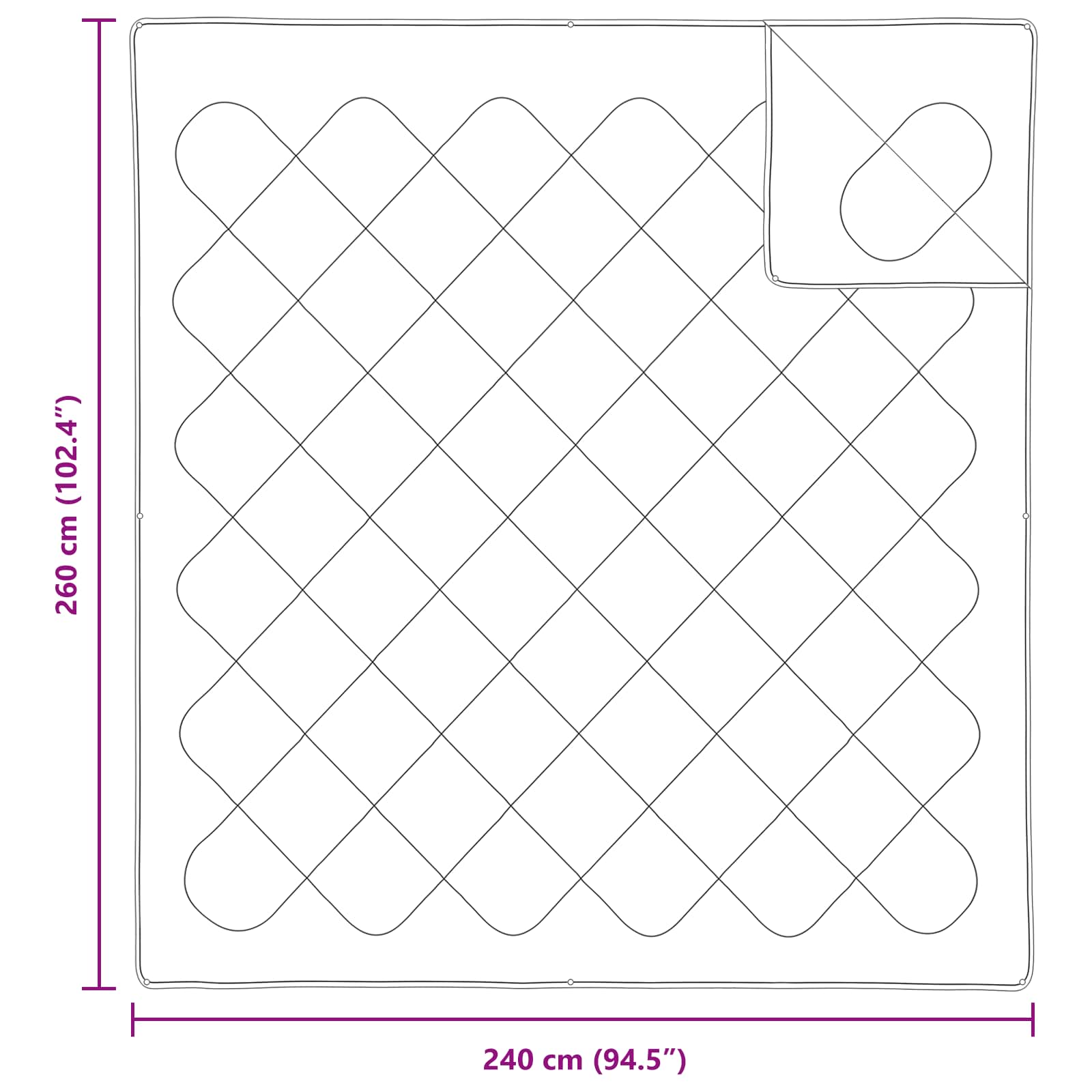 Pokrivač z blazinami z blazino 3 pcs Bela Mikrovlakna - slika 8