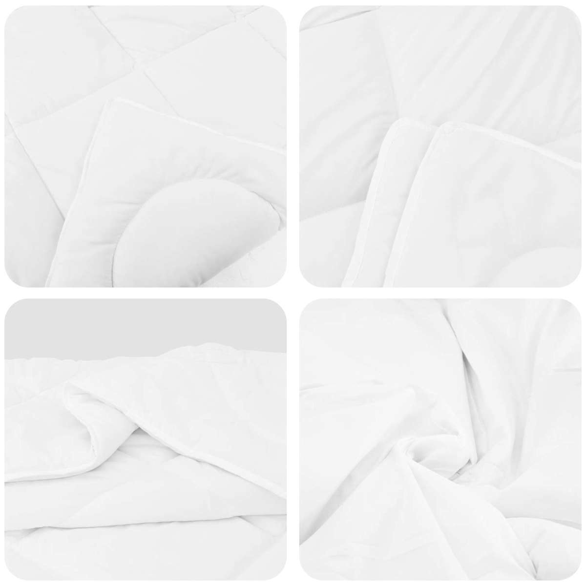 Dyne med puder med pude 3 stk. Hvid Microfiber - Billede 6