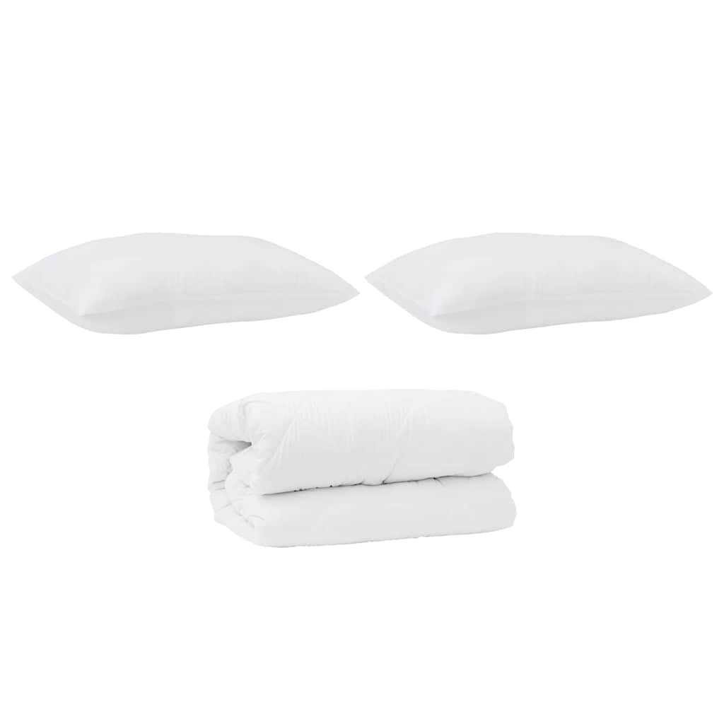 Thumbnail - vidaXL Decke mit Kissen mit Kissen 3 pcs Weiß Mikrofaser
