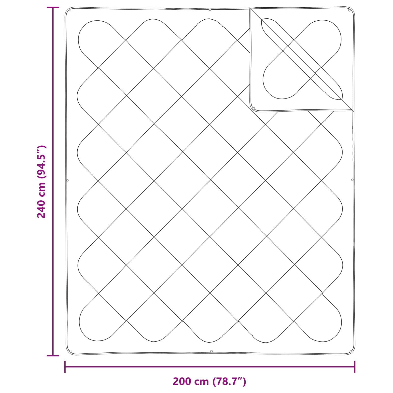 Odeja z blazino 3 pcs Bela Mikrofibra - slika 8