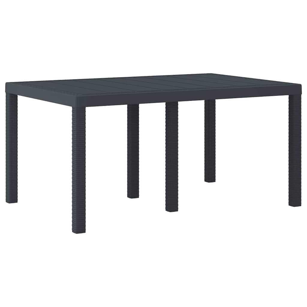 Puutarhapöytä Antrasiitti 150x100x73 cm Poly Rattan