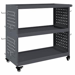 vidaXL T&ouml;&ouml;riistade k&auml;ru riiuliga rattaga Antratsiit 75 x 35 x 73 cm