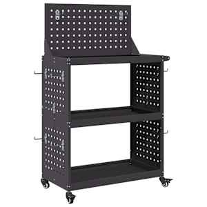 vidaXL T&ouml;&ouml;riistade k&auml;ru Must 65 x 35 x 111 cm K&uuml;lmvalmistatud teras