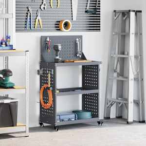 Vozik za orodje Antracit 65 x 35 x 111 cm Mlinjeni jeklo