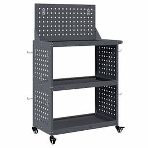 vidaXL T&ouml;&ouml;riistade k&auml;ru riiuliga rattaga Antratsiit 65 x 35 x 111 cm
