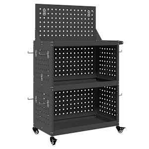 vidaXL T&ouml;&ouml;riistade k&auml;ru Must 65 x 35 x 111 cm K&uuml;lmvalmistatud teras