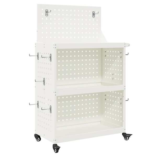 vidaXL T&ouml;&ouml;riistade k&auml;ru Valge 65 x 35 x 111 cm K&uuml;lmvalmistatud teras
