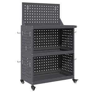 vidaXL T&ouml;&ouml;riistade k&auml;ru riiuliga rattaga Antratsiit 65 x 35 x 111 cm