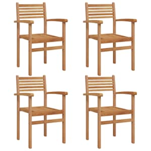 Židle 4 pcs Hnědá 56 x 55 x 90,5 cm Pevné teakové dřevo - obrázek 2